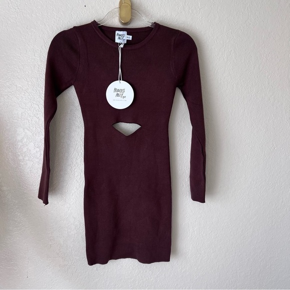 NEW Princess Polly SERENITY MINI DRESS BROWN size L - Picture 5 of 9